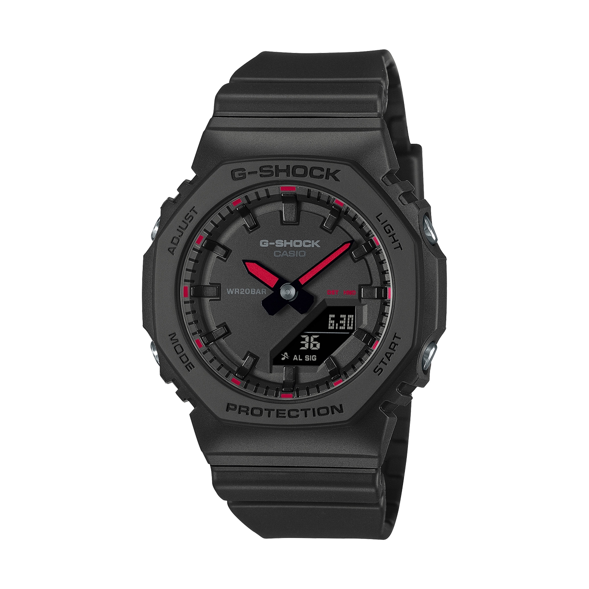 CASIO G-SHOCK Mod. OAK COMPACT TONE ON TONE SERIE - BLACK, RED INDEXES