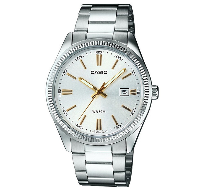 CASIO COLLECTION Mod. LADY DATE - ARGENTEE, GOLD INDEXES
