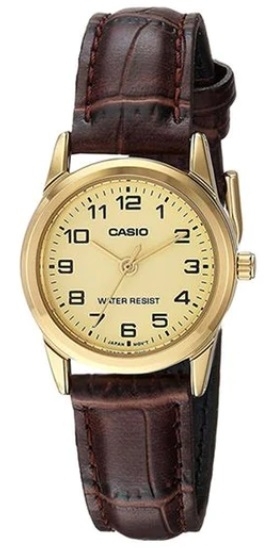 CASIO COLLECTION Mod. LADY 3H GOLD, LEATHER - GOLD
