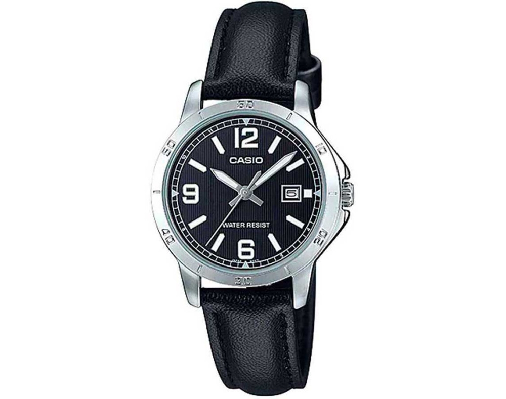 CASIO COLLECTION Mod. LADY DATE, LEATHER - BLACK