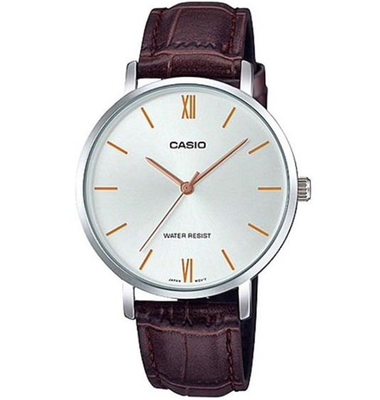 CASIO COLLECTION Mod. MINIMAL, LEATHER - SILVER