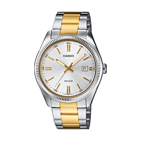 CASIO COLLECTION Mod. DATE, STEEL&GOLD - CHAMPAGNE