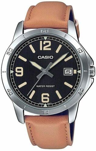 CASIO COLLECTION Mod. CASUAL DATE,  LEATHER - BLACK