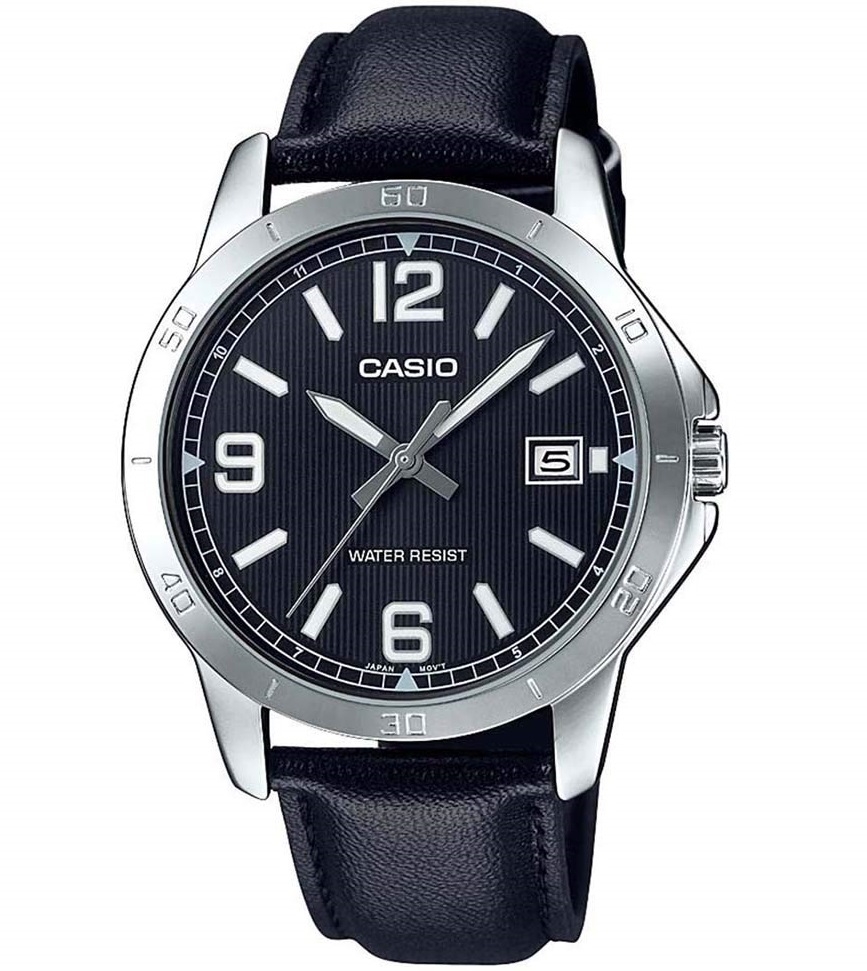 CASIO COLLECTION Mod. CASUAL DATE, LEATHER - BLACK