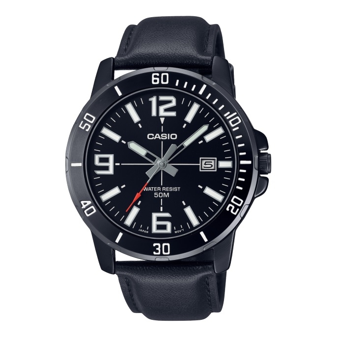 CASIO SPORT COLLECTION Mod. DIVER 50M LEATHER - FULL BLACK