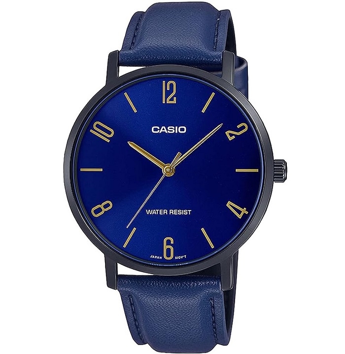 CASIO COLLECTION Mod. MINIMAL, LEATHER - BLUE