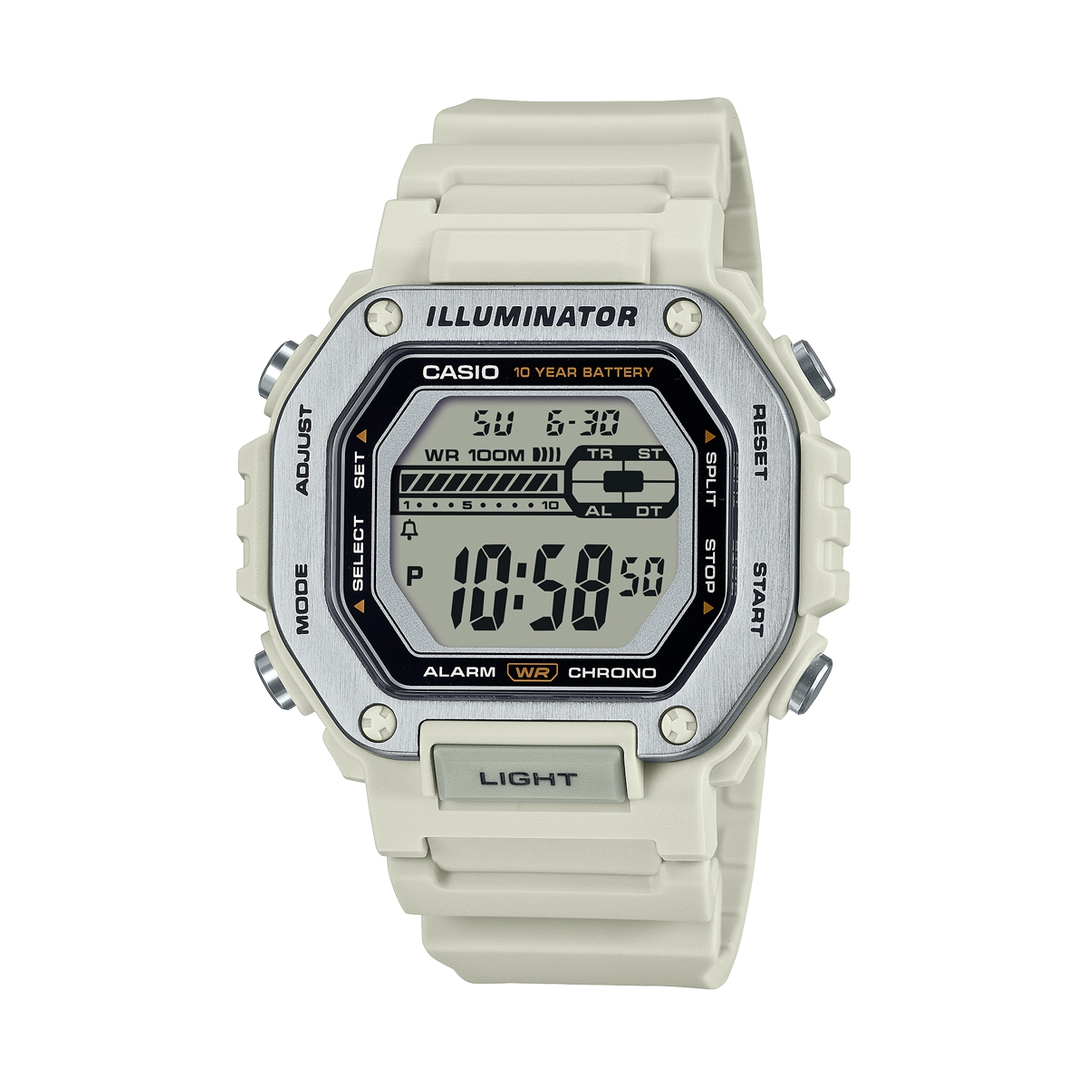 CASIO SPORT Mod. DIVER - OVERSIZE WHITE- ILLUMINATOR 10 YEAR BATTERY