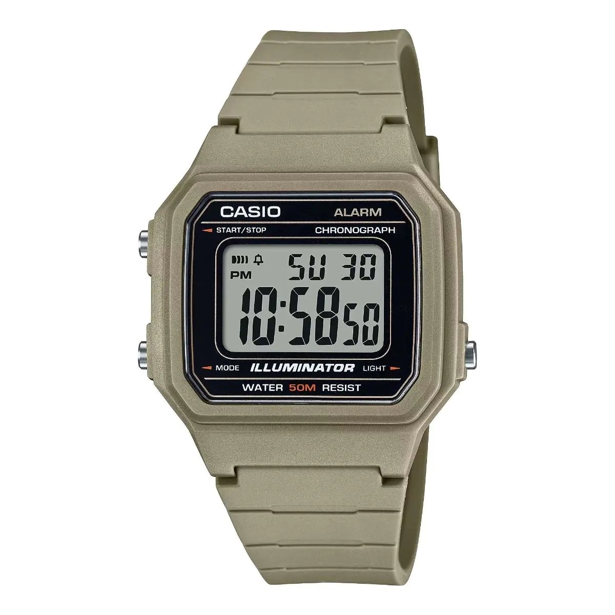CASIO TIMELESS COLLECTION Mod. SPORT ILLUMINATOR WR 50M, ALARM, CHRONOGRAPH - SAND