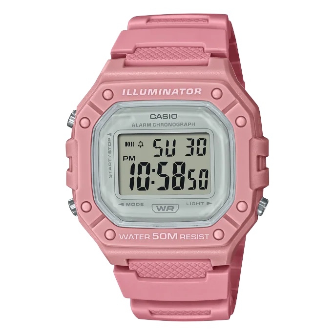 CASIO TIMELESS COLLECTION Mod. SPORT ILLUMINATOR WR 50M, ALARM, CHRONOGRAPH - PINK - COLORED SERIE ***Special Price***