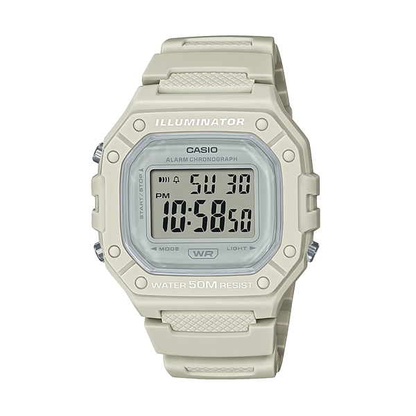 CASIO TIMELESS COLLECTION Mod. SPORT ILLUMINATOR WR 50M, ALARM, CHRONOGRAPH - WHITE - COLORED SERIE