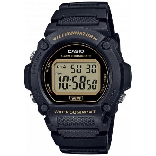 CASIO TIMELESS COLLECTION Mod. SPORT- ILLUMINATOR, WR 50M, ALARM, CHRONOGRAPH - BLACK