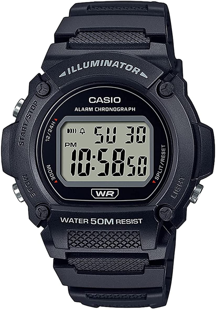 CASIO TIMELESS COLLECTION Mod. SPORT- ILLUMINATOR, WR 50M, ALARM, CHRONOGRAPH - BLACK