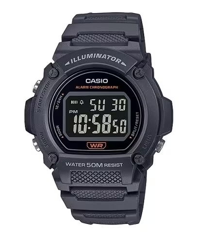 CASIO TIMELESS COLLECTION Mod. SPORT- ILLUMINATOR, WR 50M, ALARM, CHRONOGRAPH - BLACK