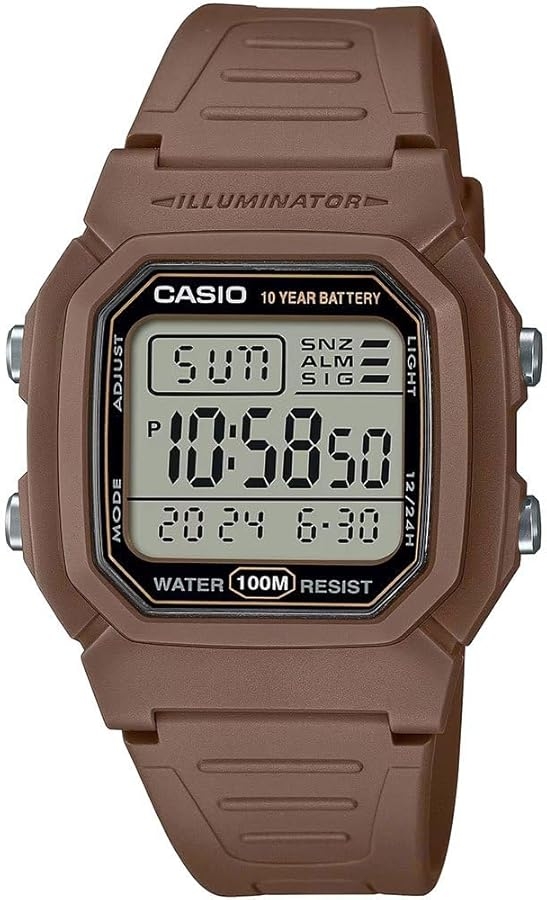 CASIO TIMELESS COLLECTION Mod. DIVER - DOUBLE TIME, ALARM, CHRONOGRAPH - 10 Year Battery - BROWN
