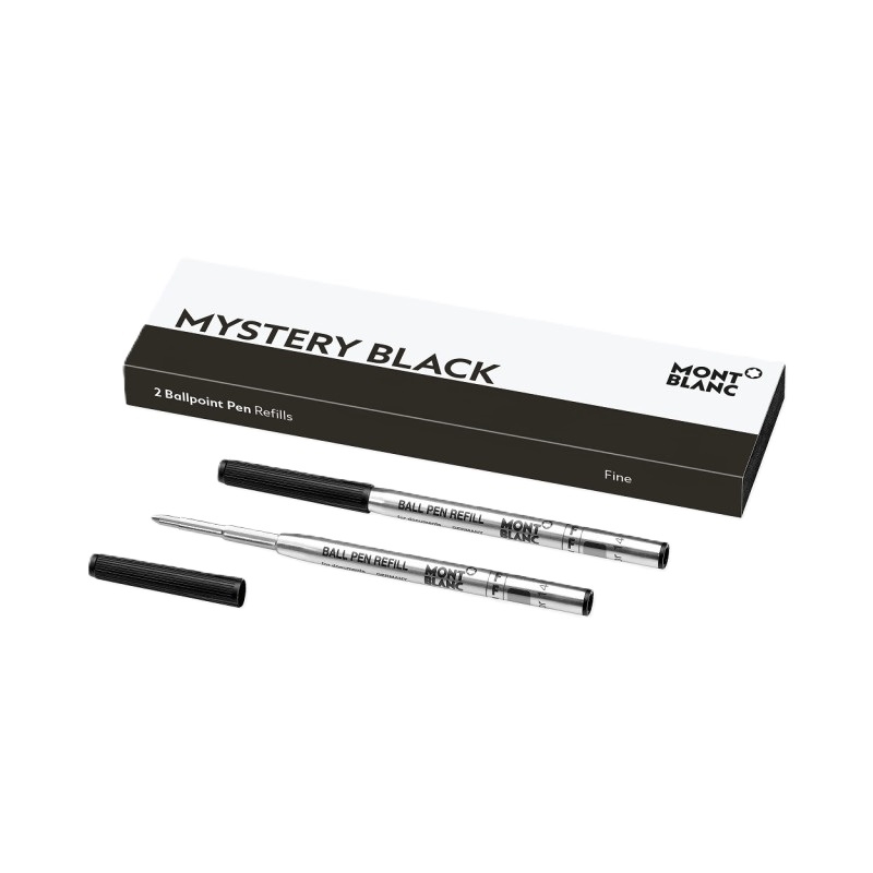 MONTBLANC Mod. MISTERY BLACK - BALLPOINT PEN REFILLS - FINE - 2 PCS