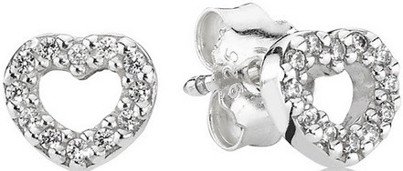 PANDORA JEWELS Mod. CUBIC ZIRCONIA  SILVER STUD EARRINGS BY PANDORA - Jewelry available at DOYUF