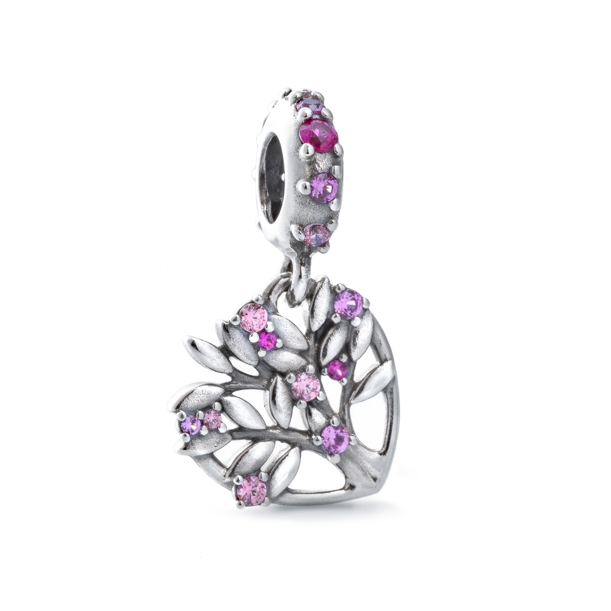 PANDORA JEWELRY Mod. PINK HEART FAMILY TREE DANGLE CHARM